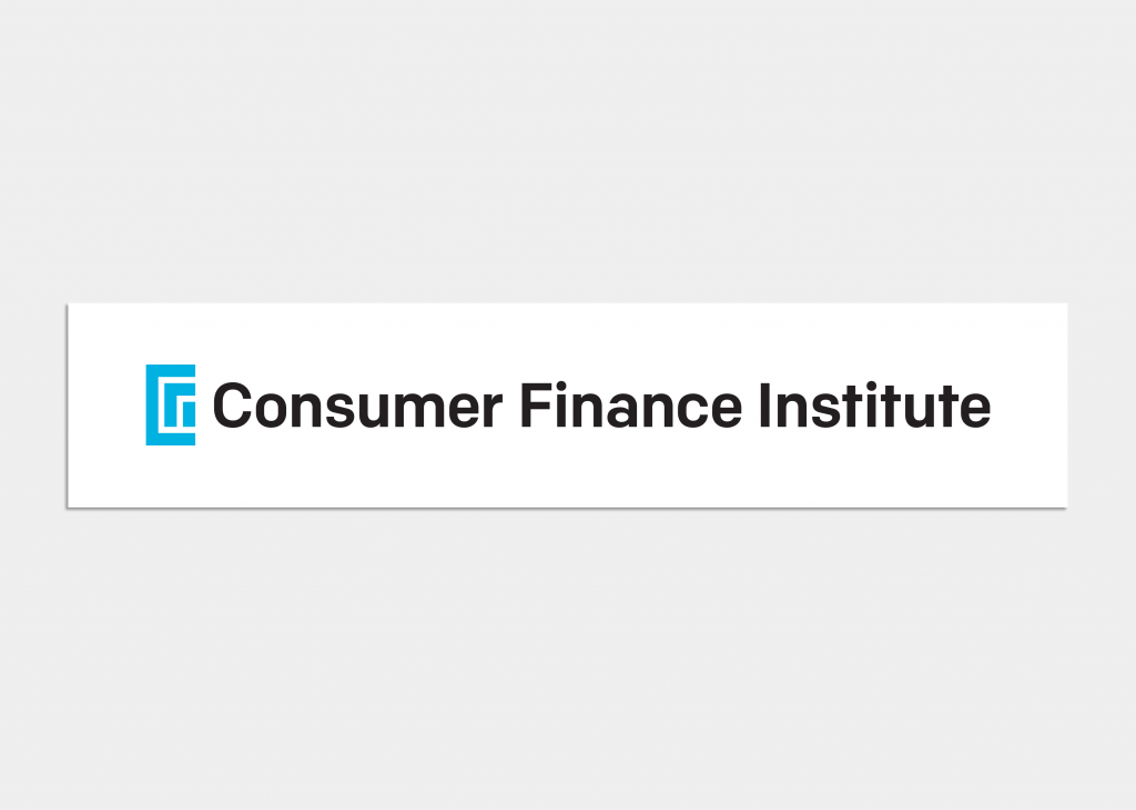 The horizontal lockup of the Consumer Finance Institute's brand signature or logo