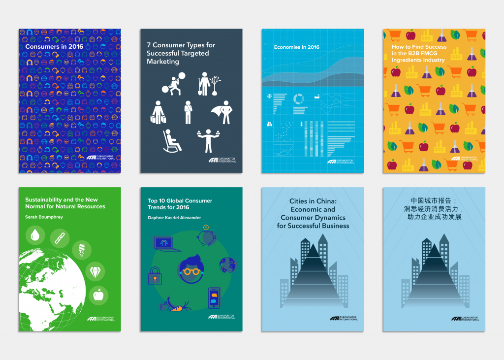 A selection of covers from Euromonitor International's White Paper series